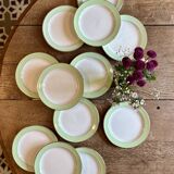 Set of 12 mint and gold dessert plates - L'amandinoise