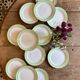 Set of 12 mint and gold dessert plates - L'amandinoise