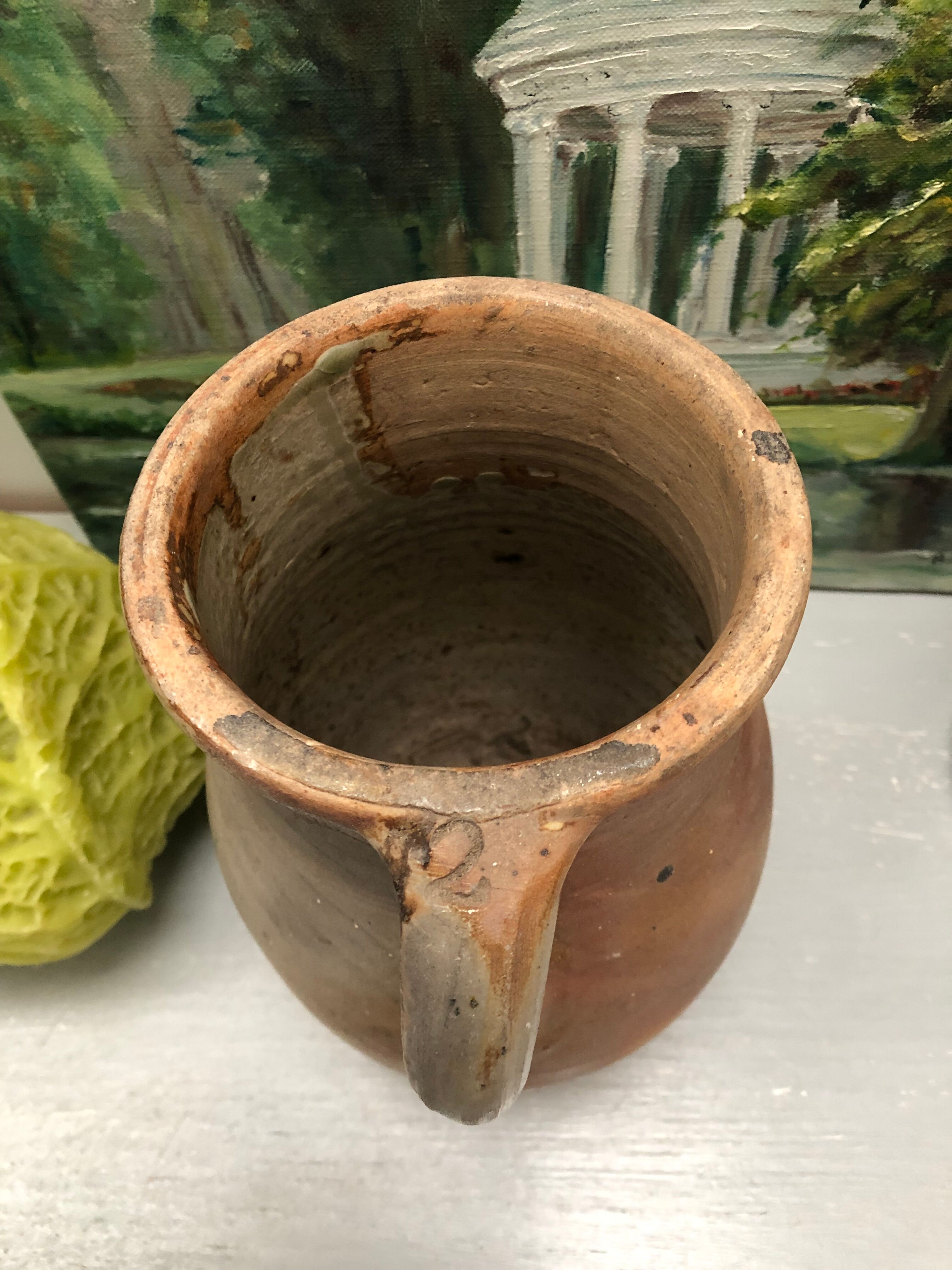Glazed stoneware milk jug