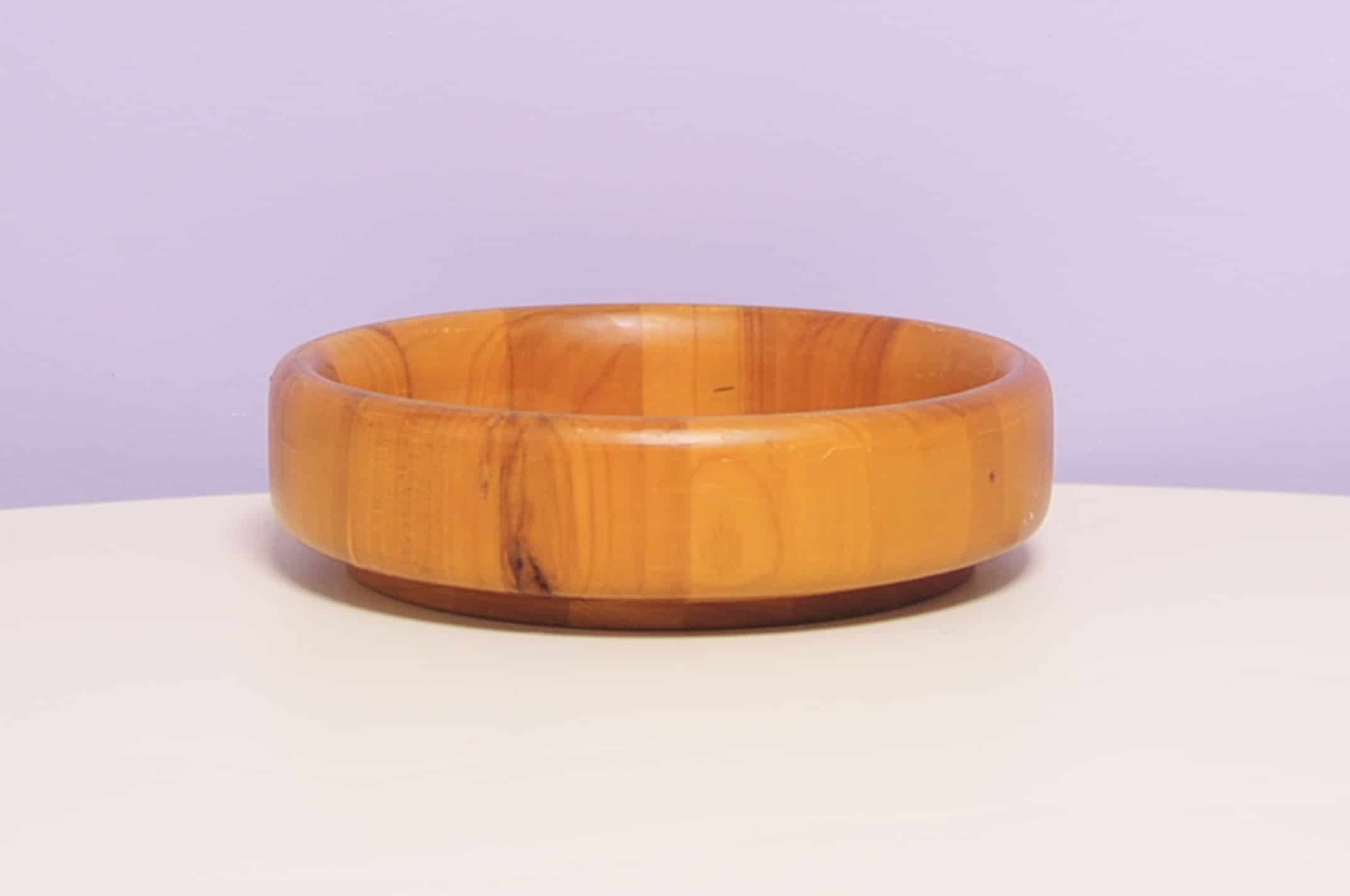 Small round wooden bowl