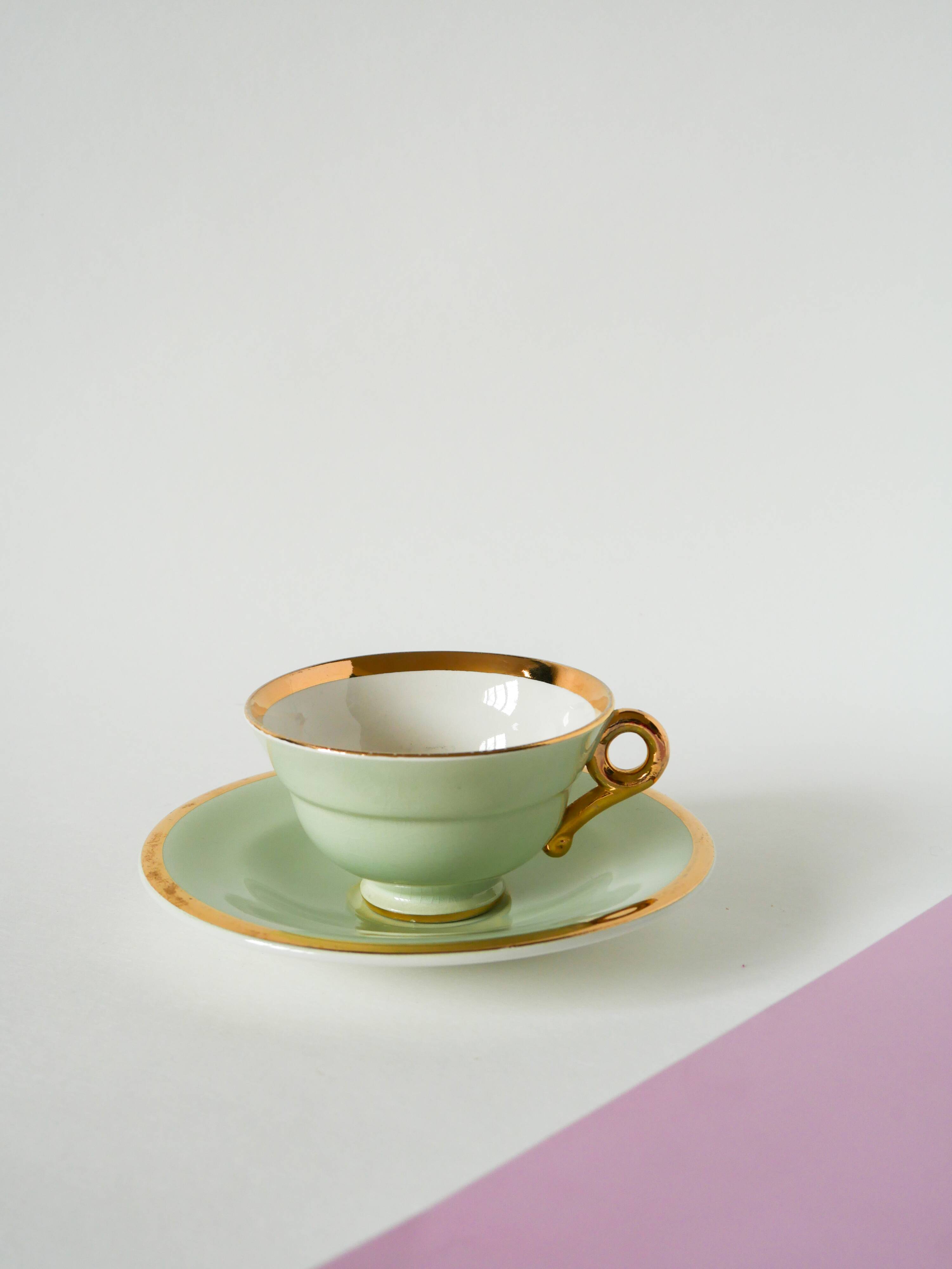 Mint Green and gold pastel lunch, 1950