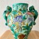 Spanish ceramic vase aquatic decoration