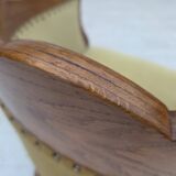 1960s, Danish side/children's armchair, light green furniture velour, oak w