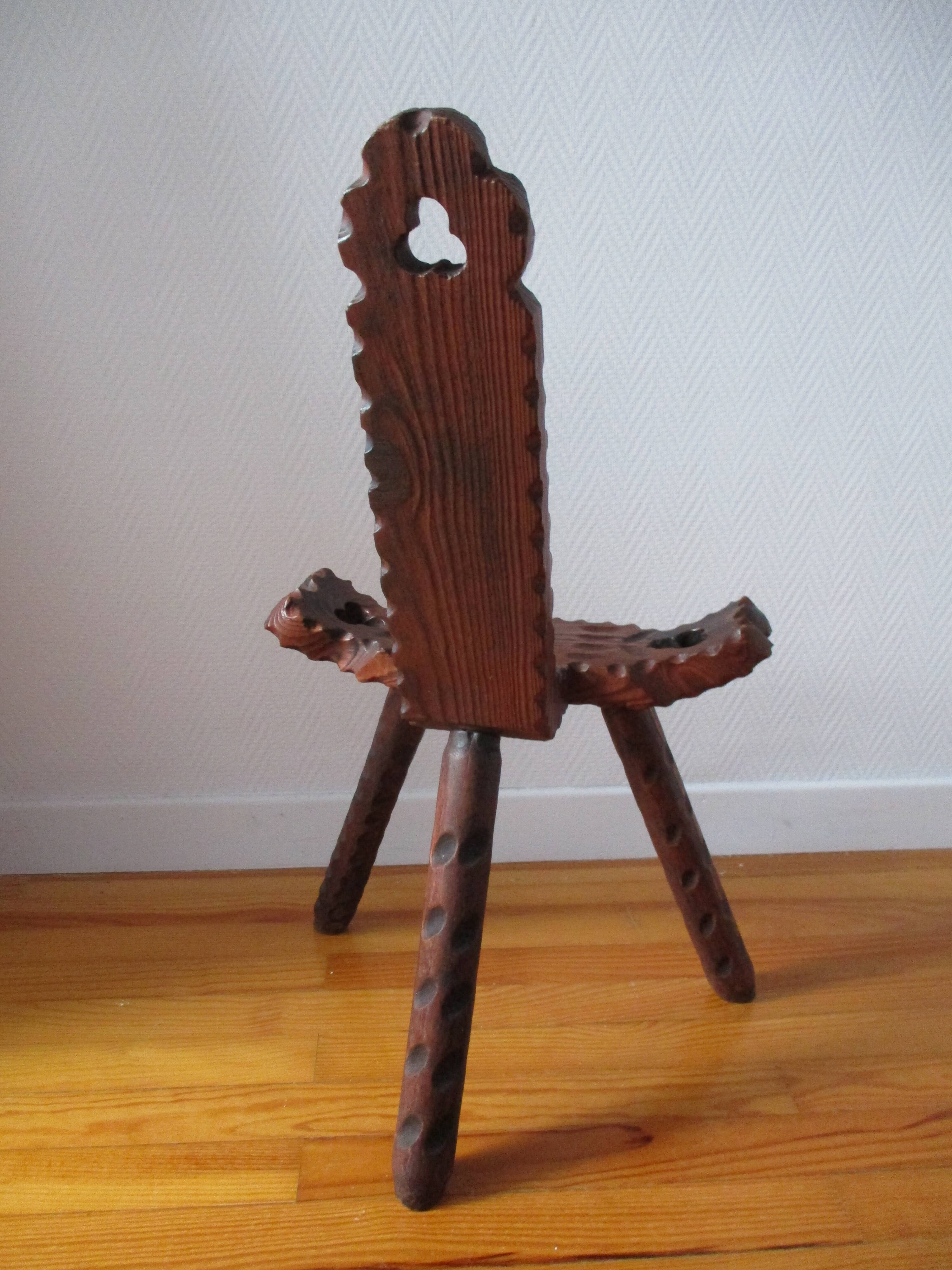 Brutalist tripod chair