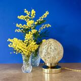 Beautiful table lamp, vintage Art Deco glass globe from Clichy in pink. Diameter