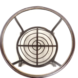 Coffee table bamboo and rattan with 60s glass top