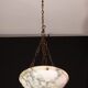 Art Deco White Albaster Chandelier, 1950s