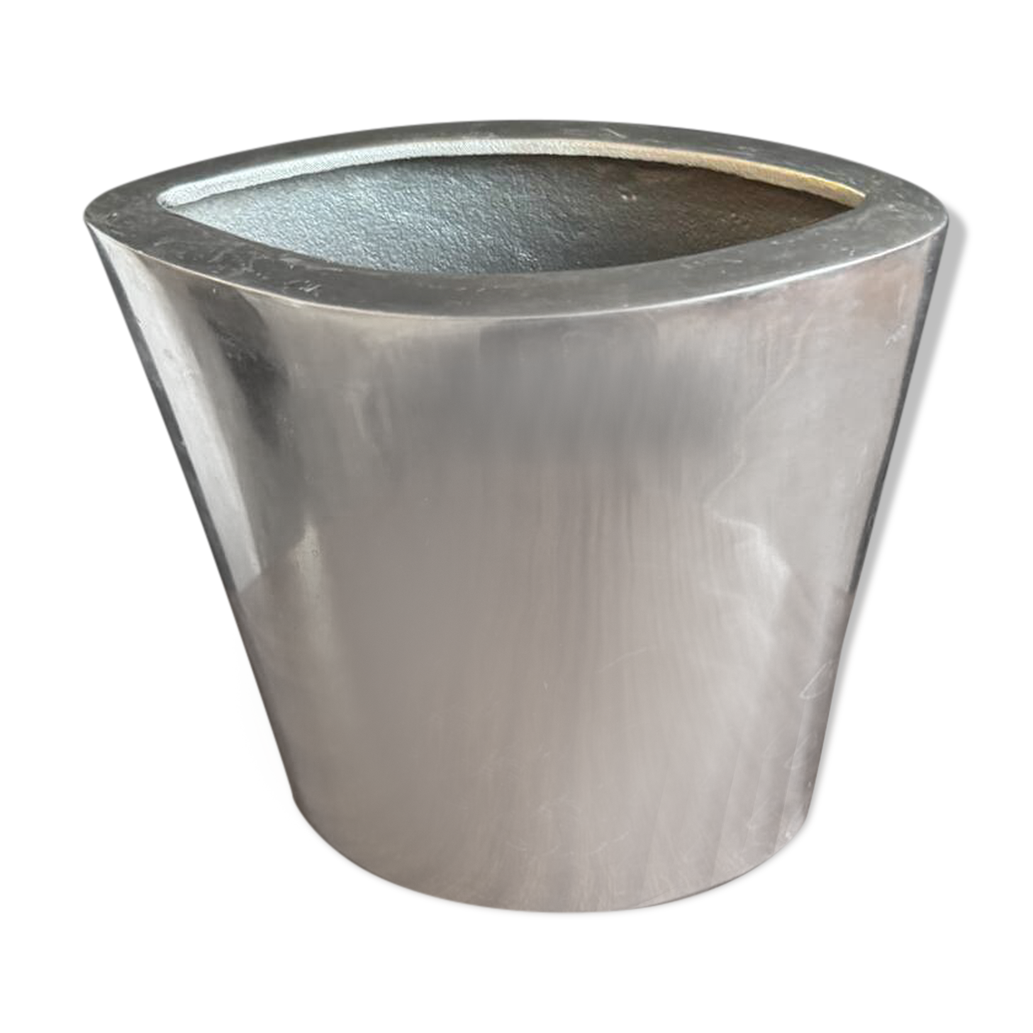 Brushed aluminium vase from the 1980s.