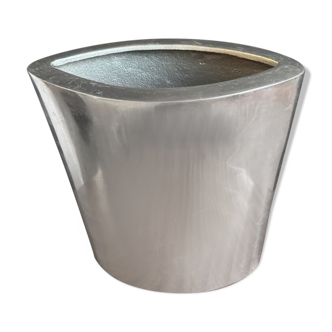 Brushed aluminium vase from the 1980s.