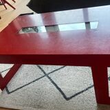 Red metal architect coffee table