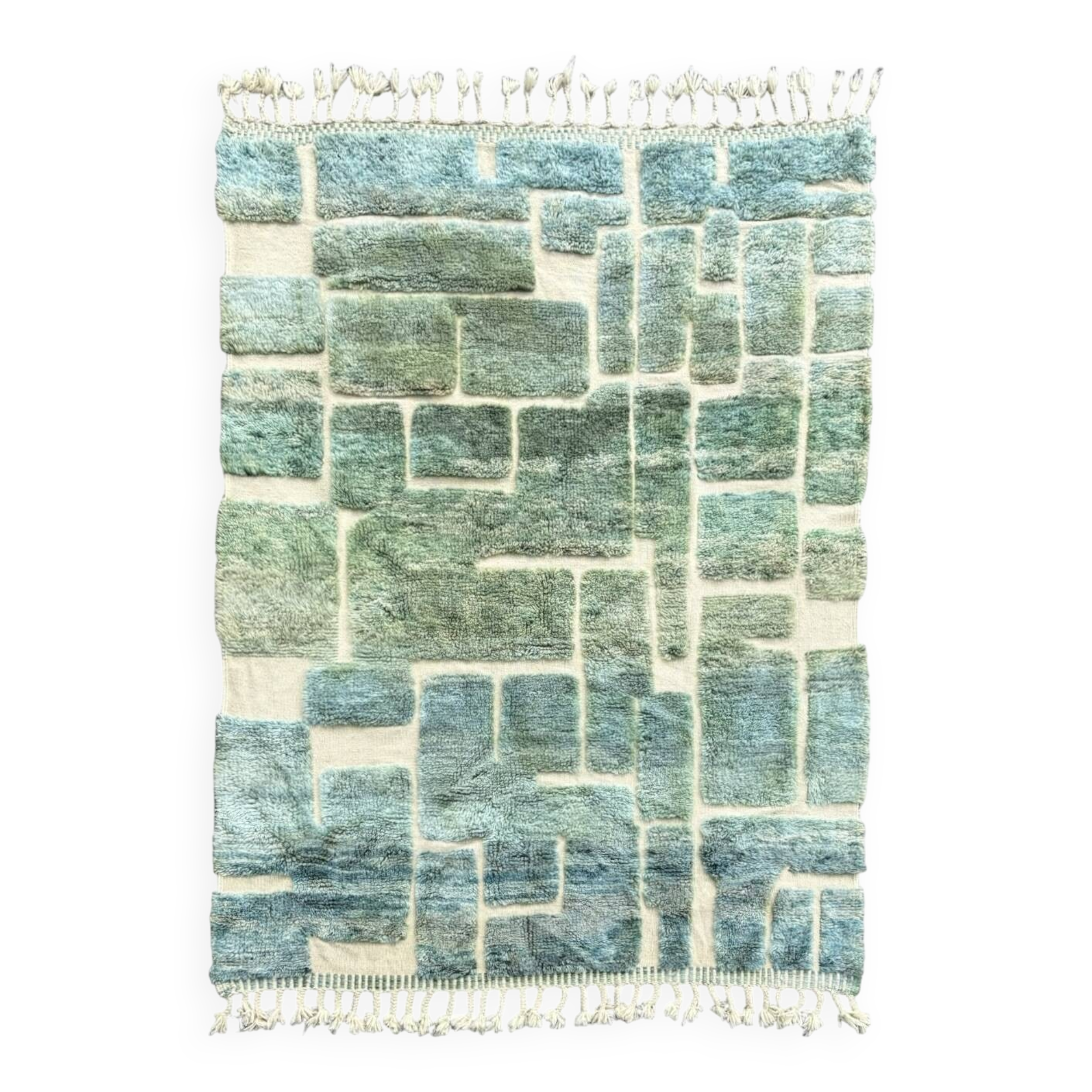Grand tapis berbere marocain vert