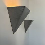 Pair of vintage wall lights, brushed metal, France 1970.