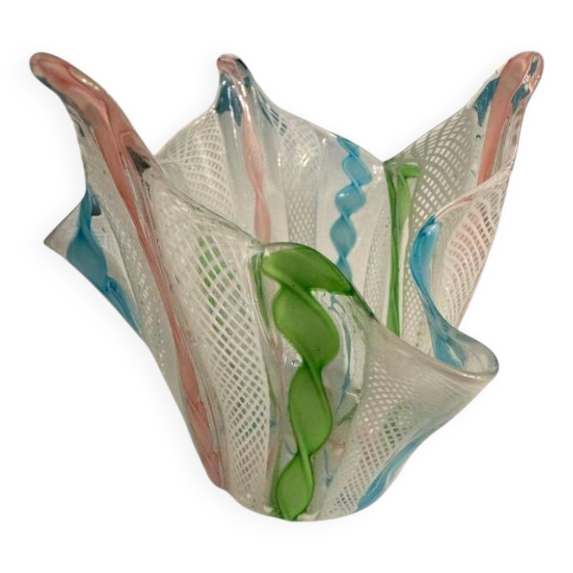 Vase en forme de mouchoir, années 50, Murano, Italie