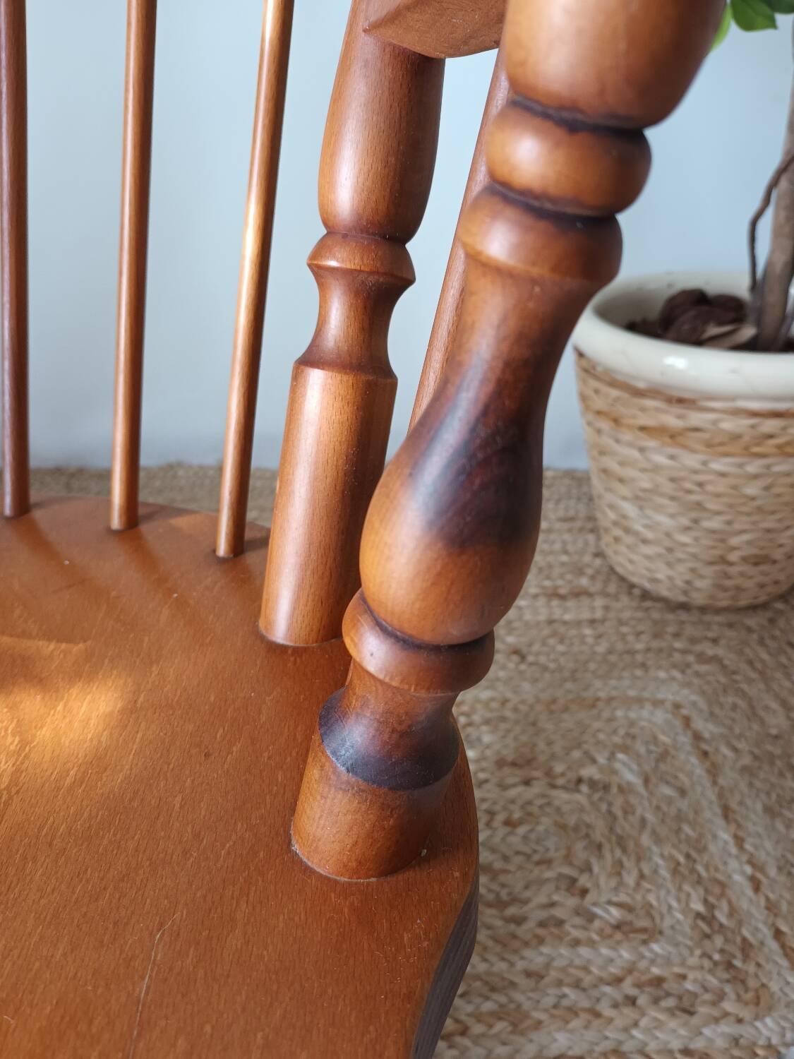 Vintage turned wood rocking chair