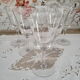 Lot of 6 vintage wine glasses drinking flared glass engraved opaque bubbles décor