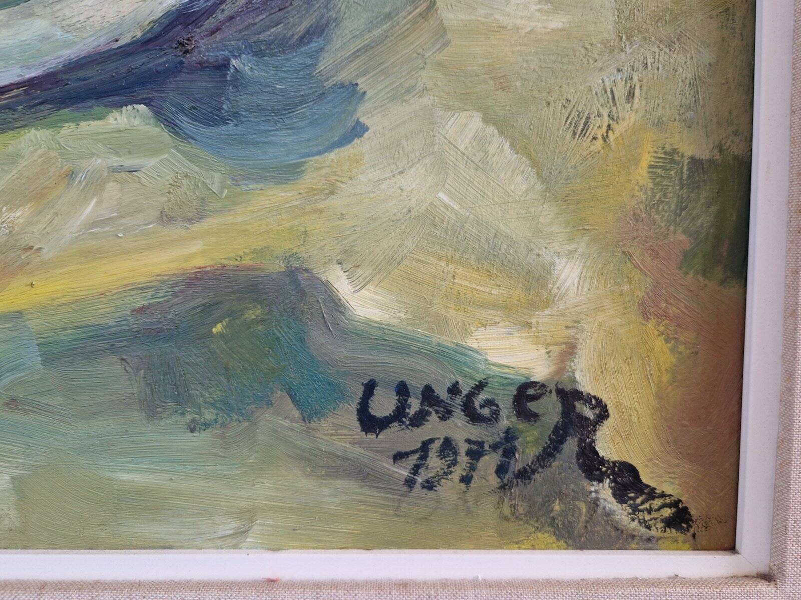 Wolfgang Heinz Unger, Colorful Still Life, 1971, Oil Painting, Framed