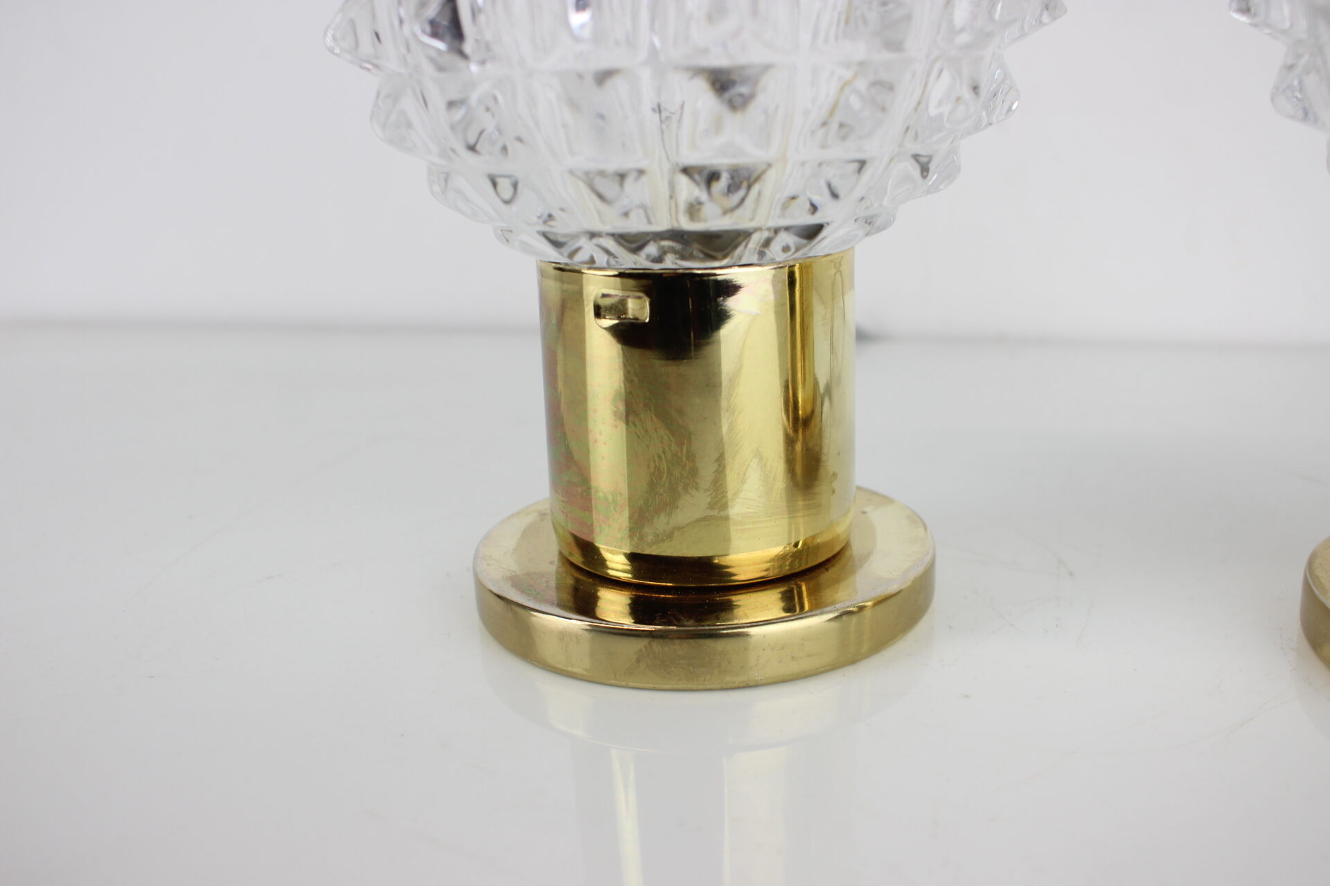 Pair of table or wall lamps, preciosa, kamenický šenov, 1960's