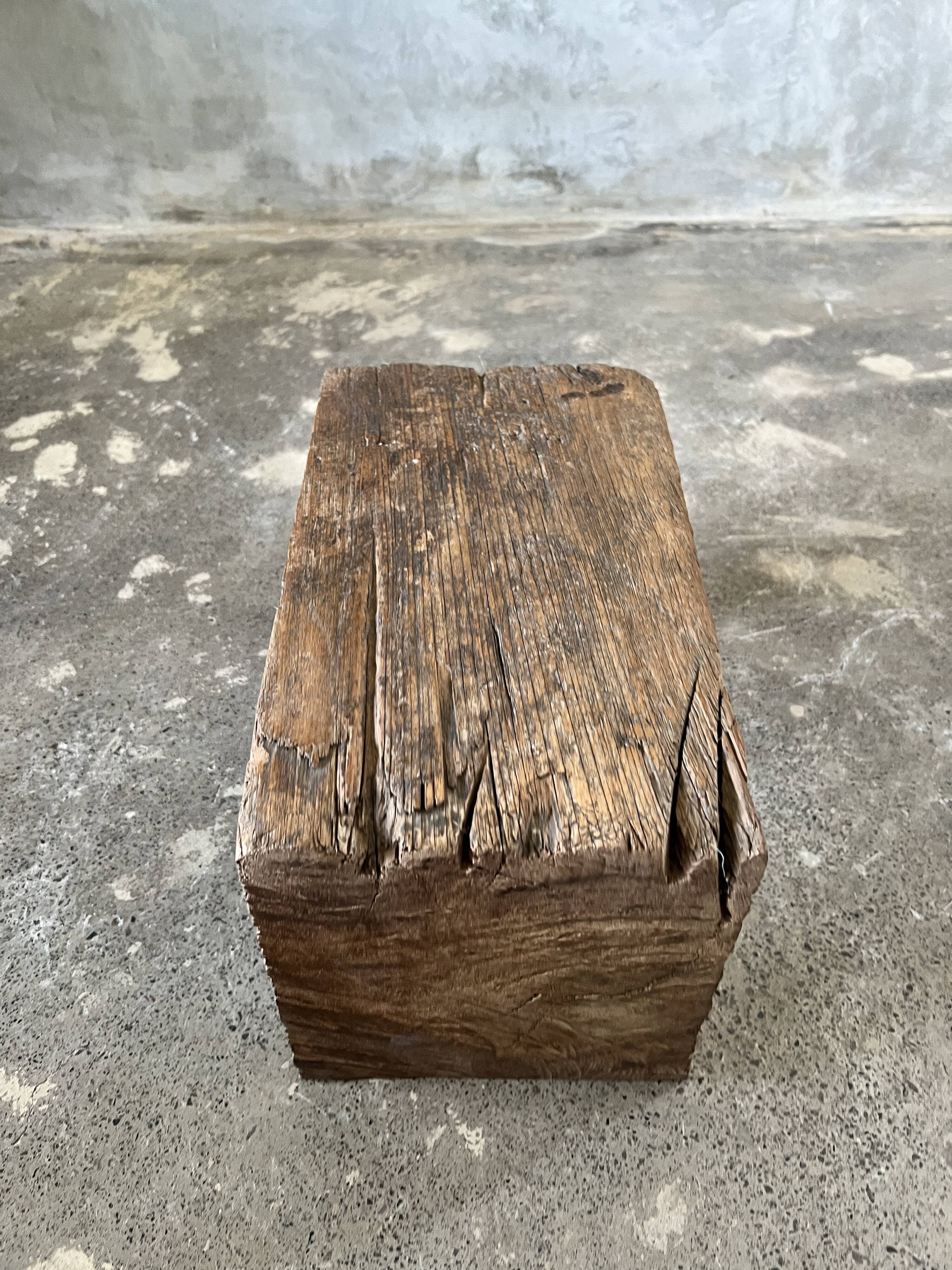 Low stool in old Asian monoxyl teak