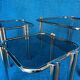 Set of 3 vintage nesting tables 1970 hollywood regency gold metal