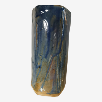 Vase céramique bleue