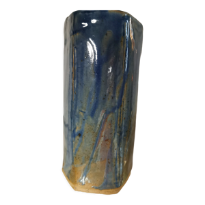 Vase céramique bleue