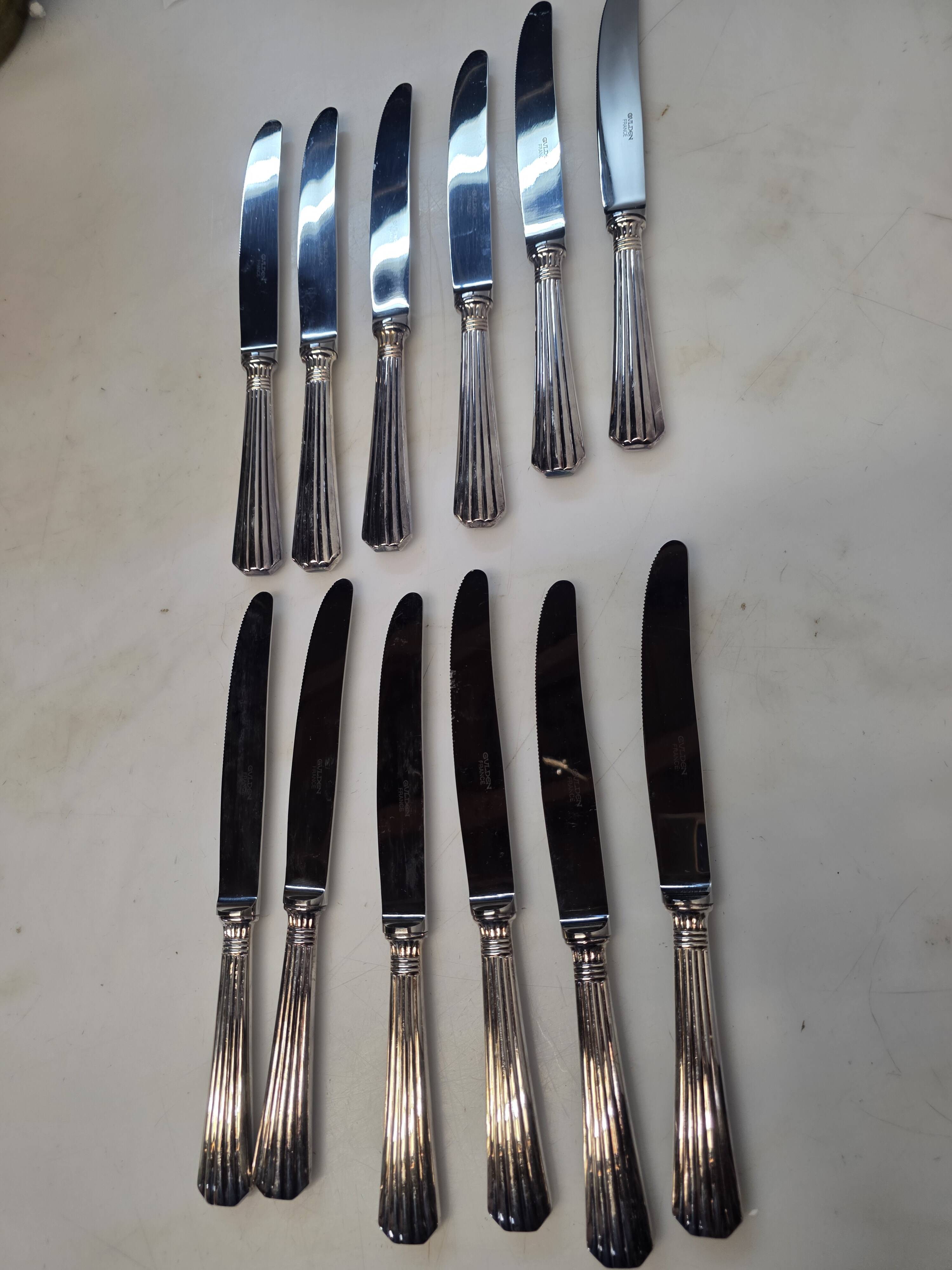 12 silver-plated knives – Gulden France
