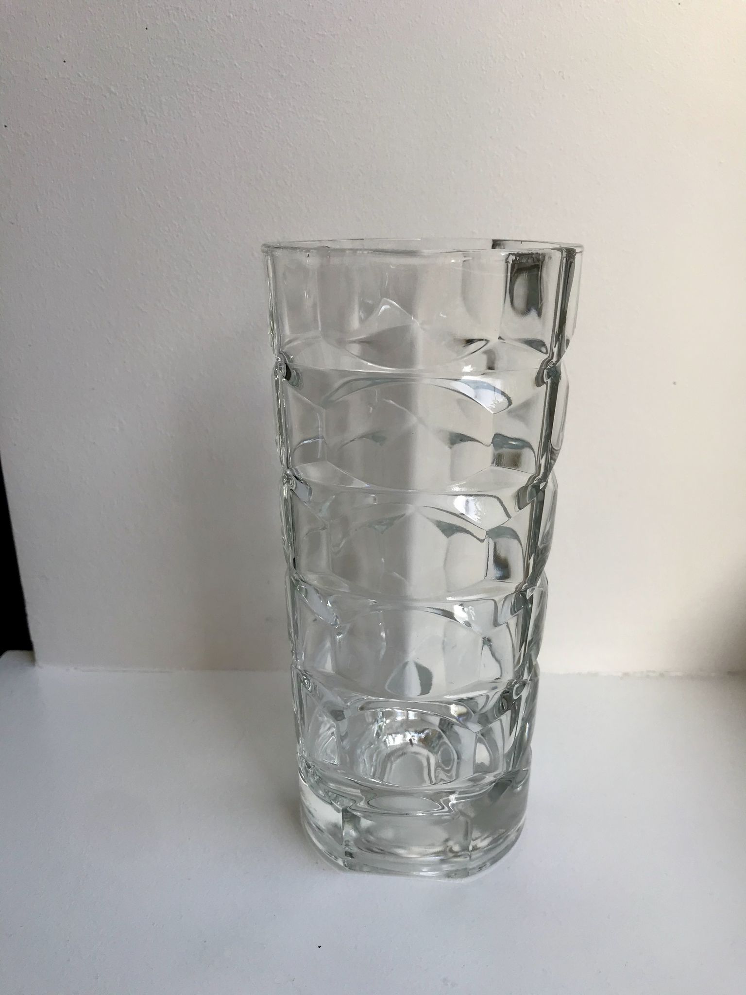 Art deco molded crystal glass vase