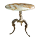 Marble and brass pedestal table