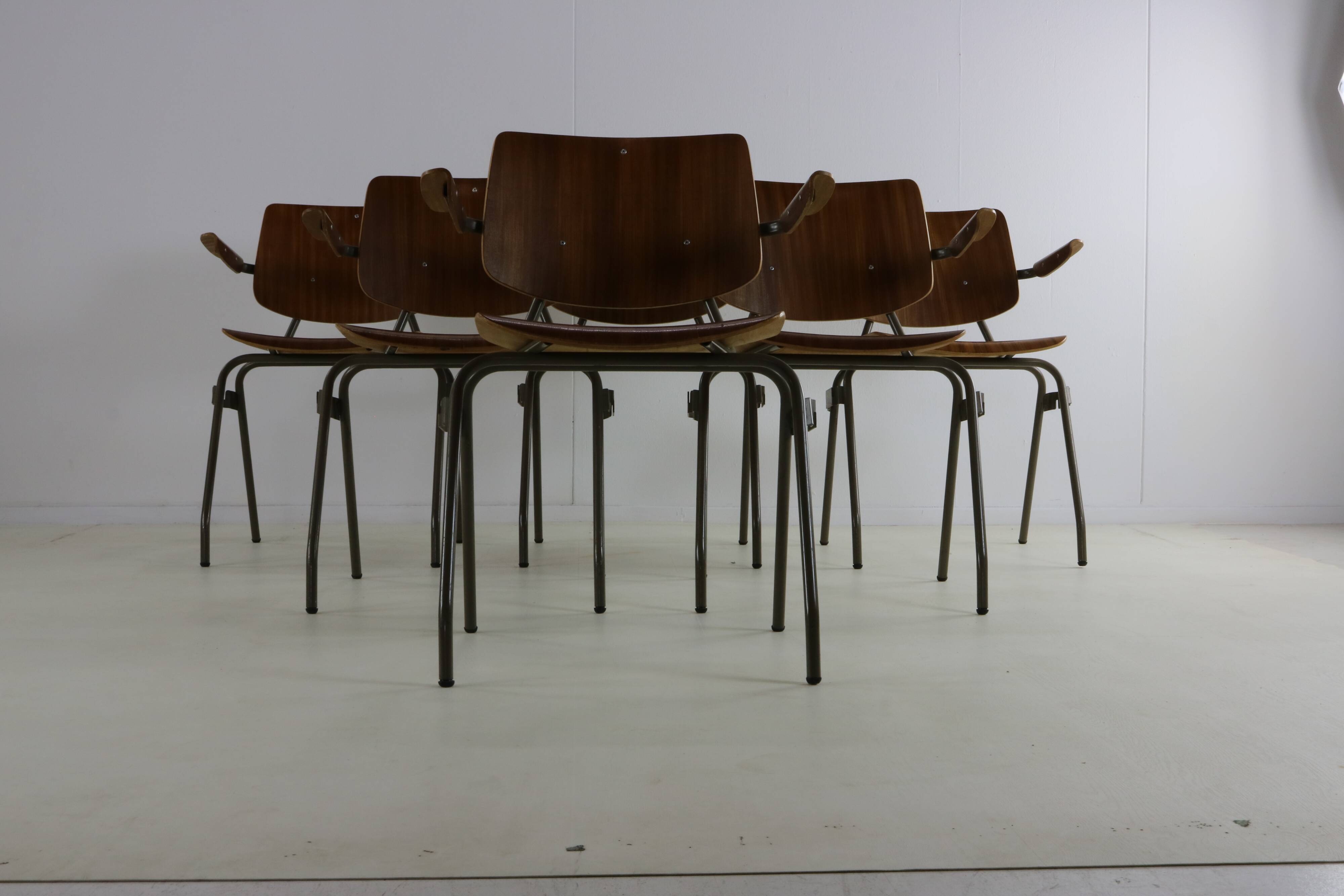 Set of six dining chairs by Kho Liang Ie for Car Katwijk