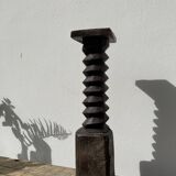 Console vis de pressoir monté en sellette en bois 1940