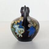 Handled Vase Gouda - Decor "Zonnebloem" (Sunflower) - Netherlands, 1930/50