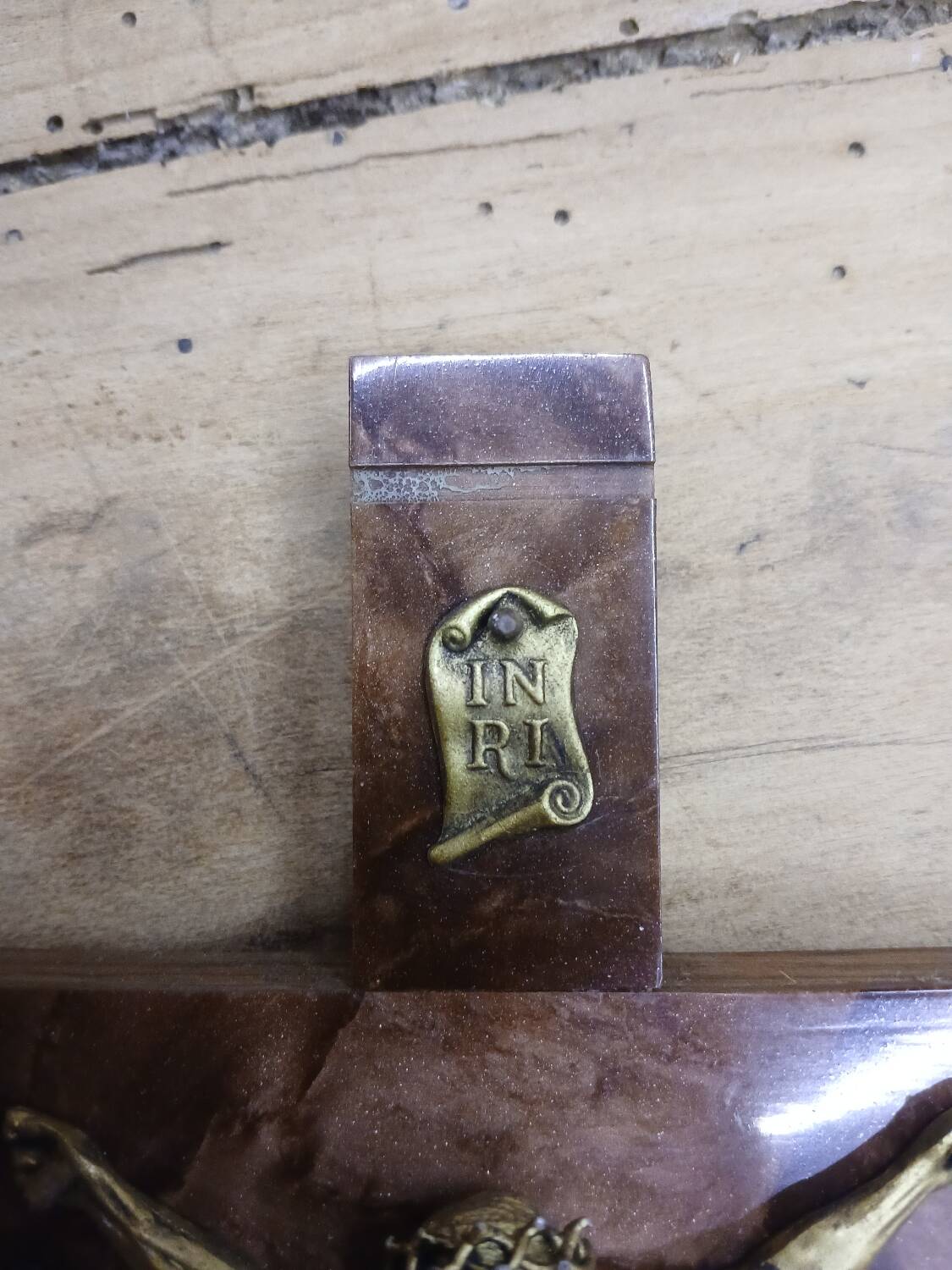 Antique wooden and metal crucifix