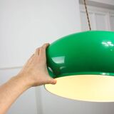 Vintage Green Italian Pool Table Lamp in Brass and Plastic