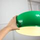 Vintage Green Italian Pool Table Lamp in Brass and Plastic