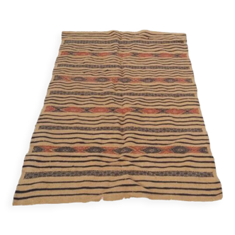 Tapis kilim multicolore tissé main en laine naturelle 115x185cm