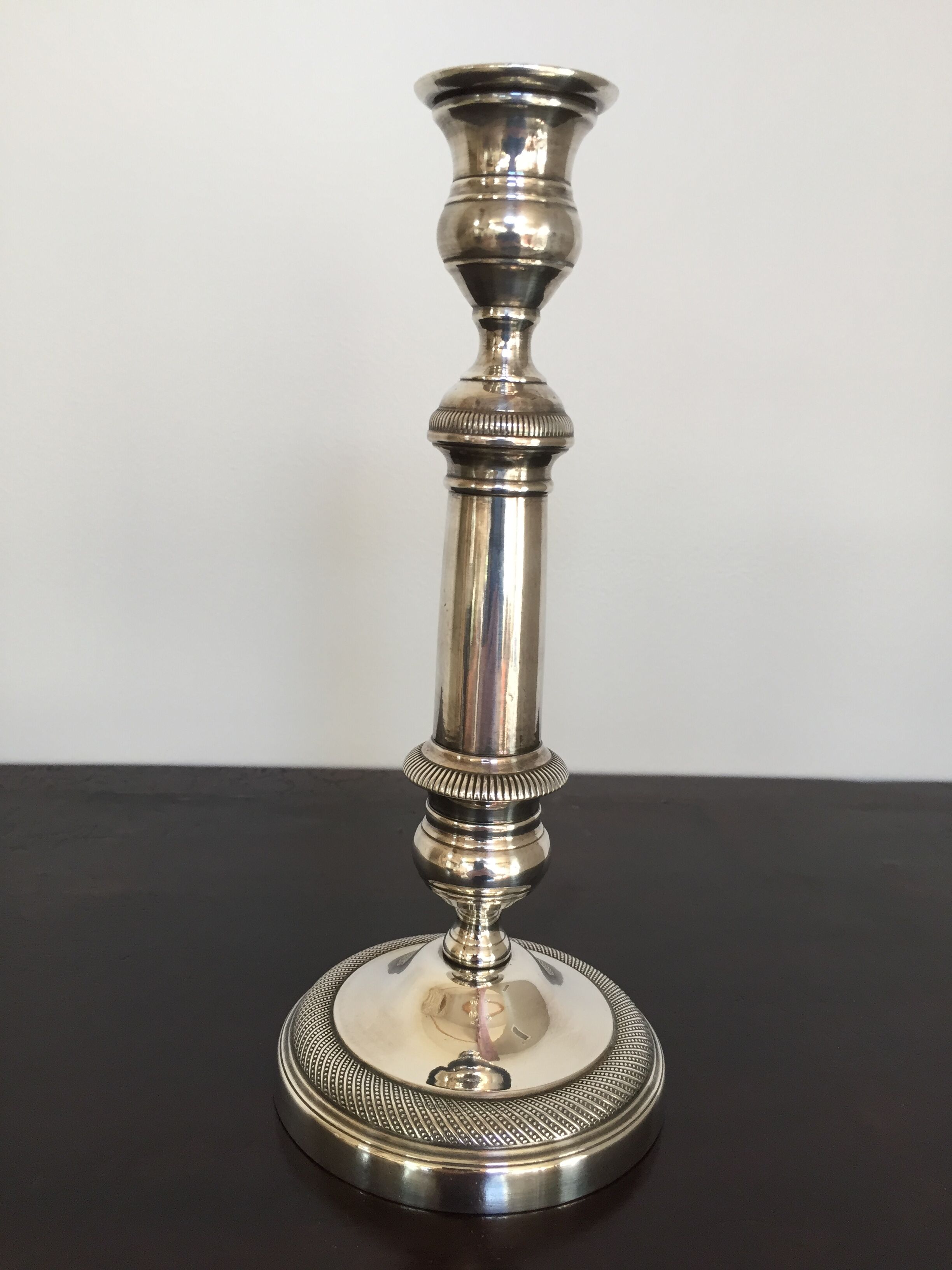 Silver metal bougeoir