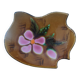Ceramic butter dish with floral motif, signed Poët-Laval
