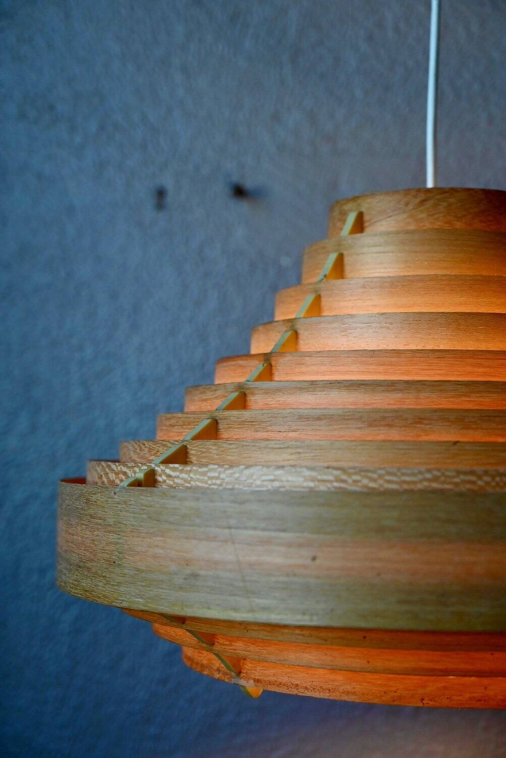 Vintage Scandinavian suspension lamp with slats by Hans-Agne Jakobsson from the 1960s.
