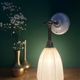 Vintage tulip wall light in white opaline