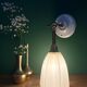 Applique tulipe vintage en opaline blanche