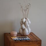 Free-standing primitive pine commode, mid-century Swedish, 1950s.