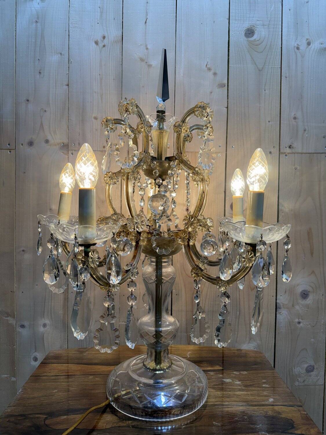 Large Bohemian crystal chandelier