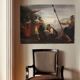 Antique Italian painting Moses saved from the waters from the 18th century