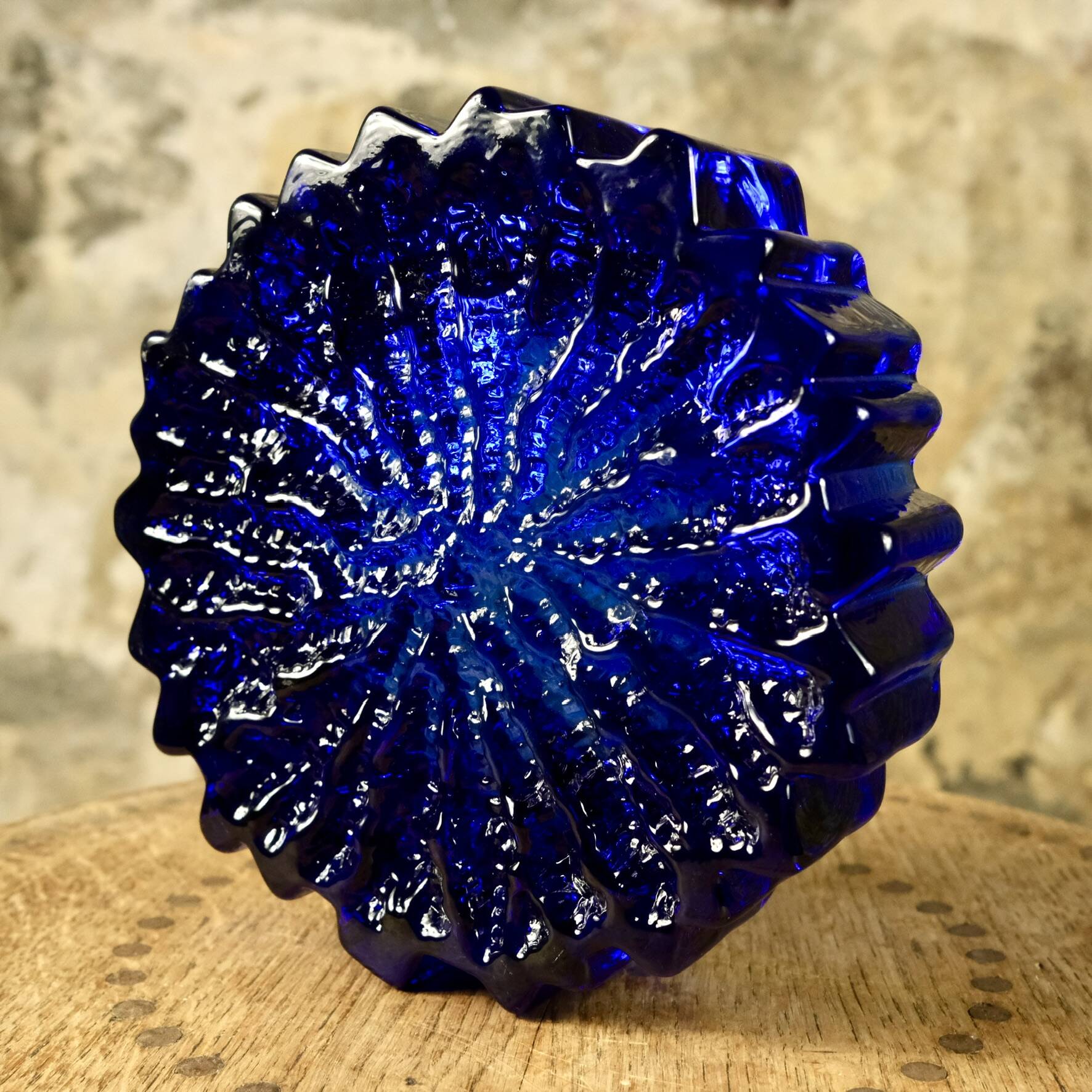 Glass crystal trinket tray by Willy Johansson for Hadeland, Norway, 1970s