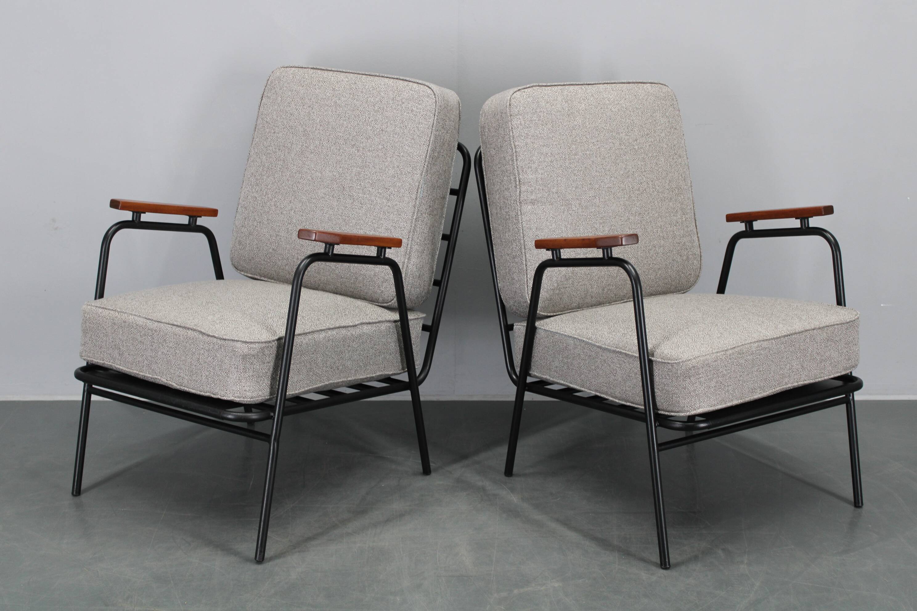 1950s pair of rare restored armchairs by RAWI, Netherlands