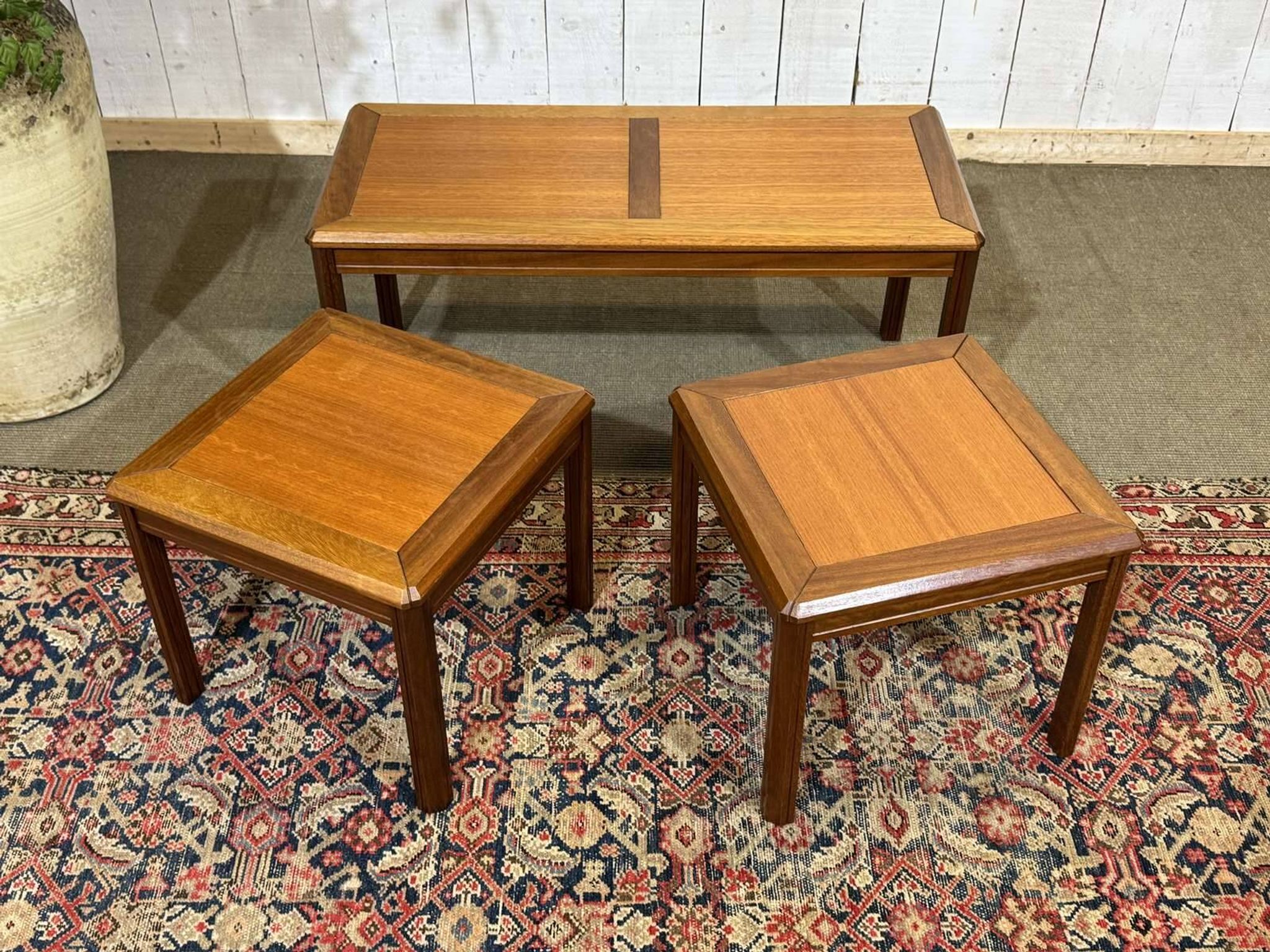 Set of 3 nesting tables in teak from the 1970s.