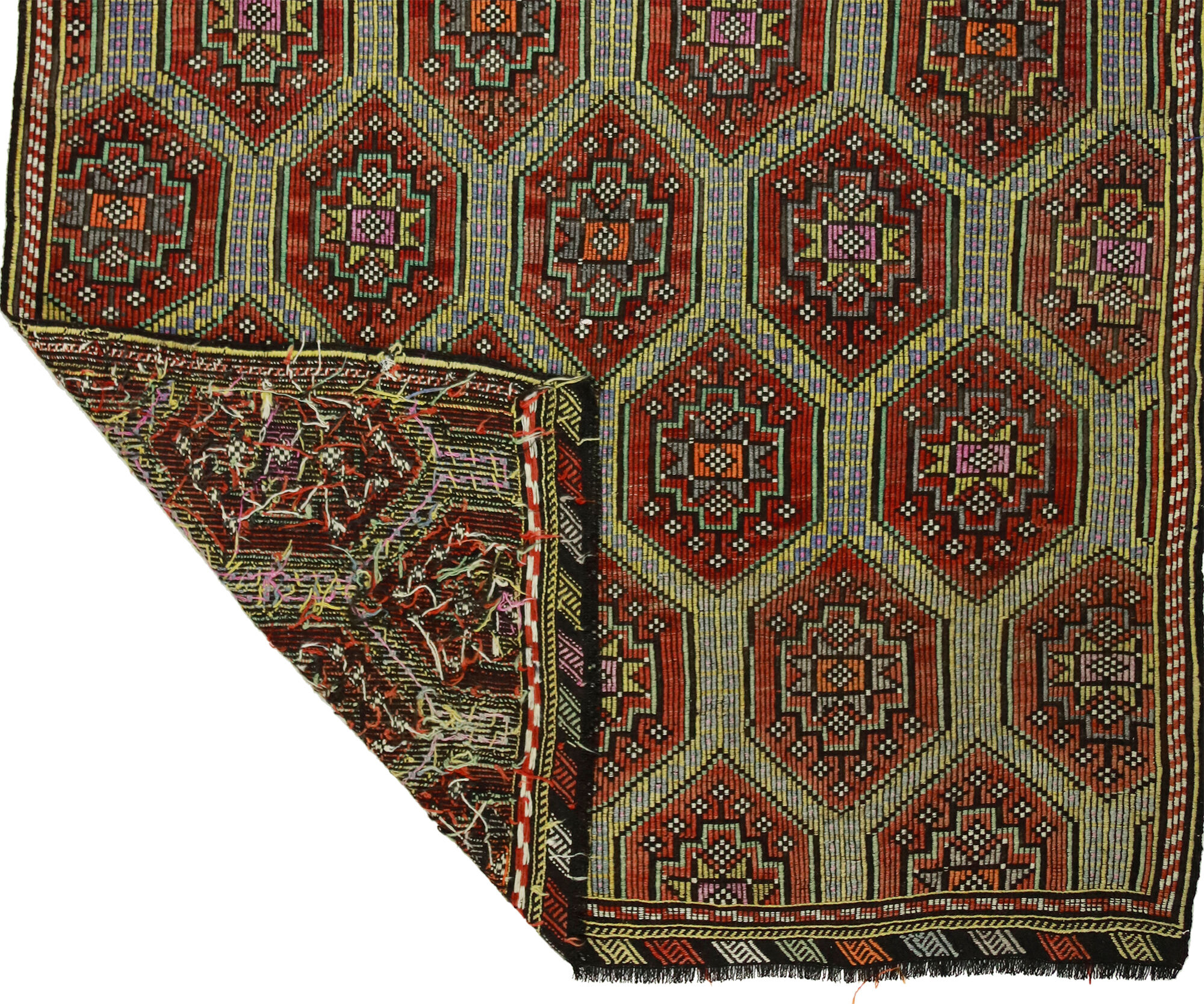 Anatolian handmade kilim rug 282 cm x 206 cm