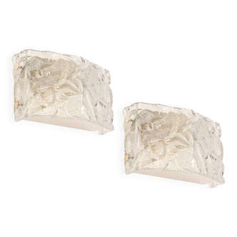 Pair of Murano glass wall sconces by Kaiser, Germany, 1970s.