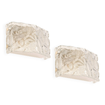 Pair of Murano glass wall sconces by Kaiser, Germany, 1970s.