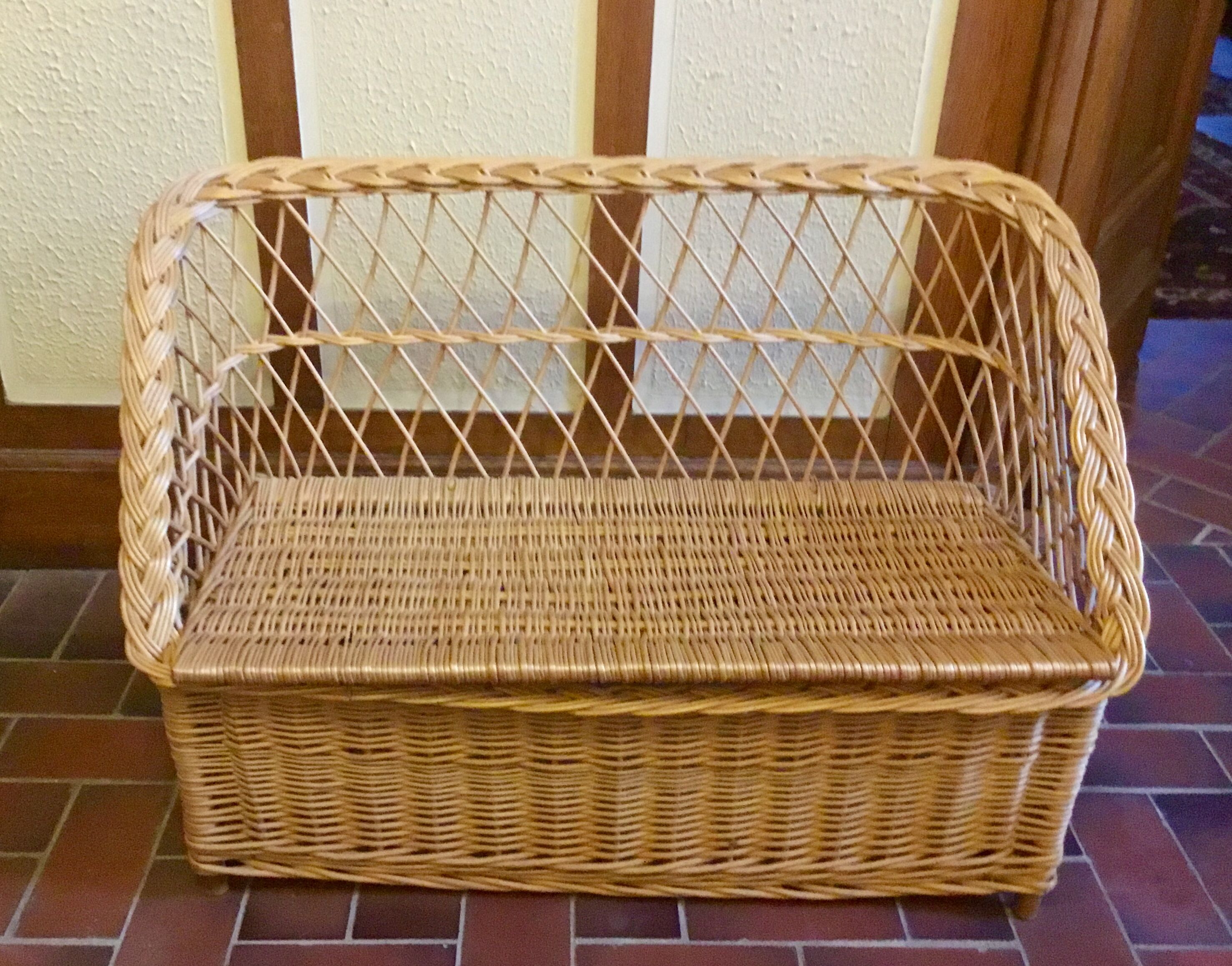 1960 rattan chest bench